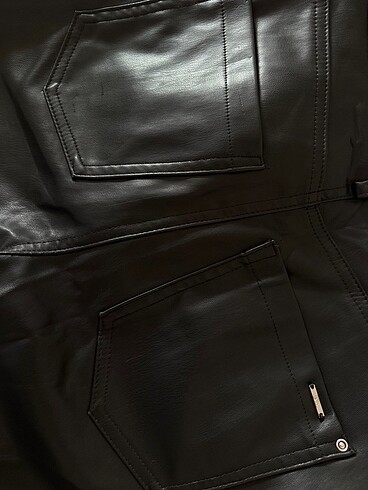 Zara Zara suni DERİ flare PANTOLON