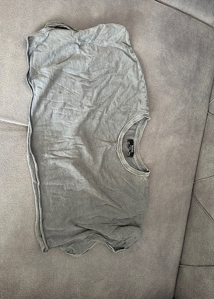 Bershka gri salaş crop - Görsel 2