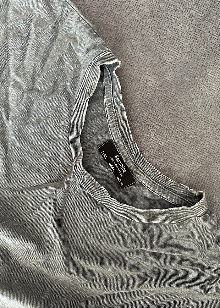 Bershka gri salaş crop - Görsel 4