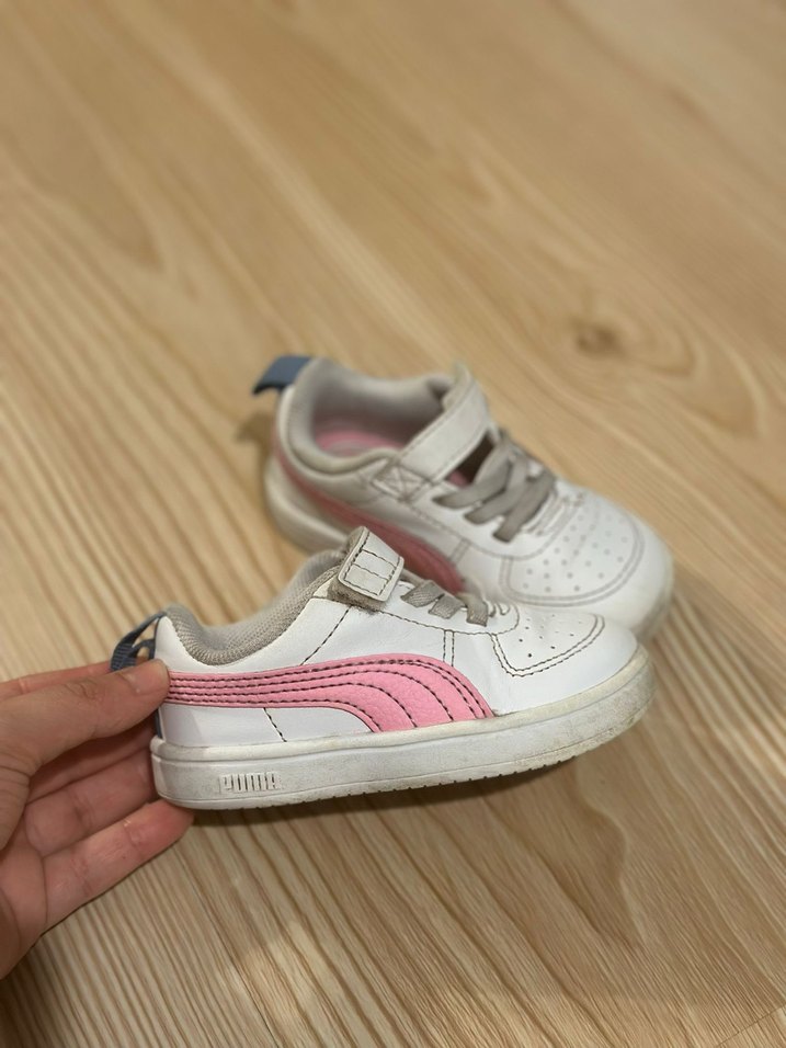 Kız Çocuk Beyaz Cırt Cırtlı puma 21numara - Görsel 3