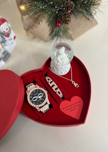 Klasik Siyah Kadın Kol Saati Seti - Görsel 18