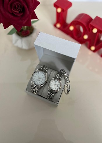 Klasik Siyah Kadın Kol Saati Seti - Görsel 2