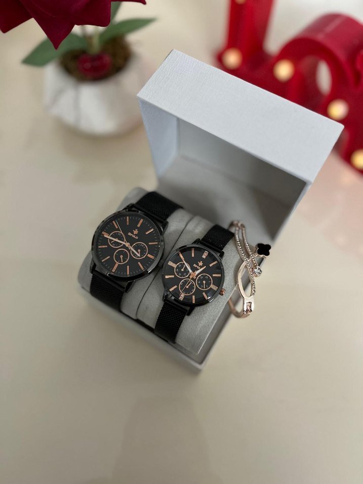 Klasik Siyah Kadın Kol Saati Seti - Görsel 4