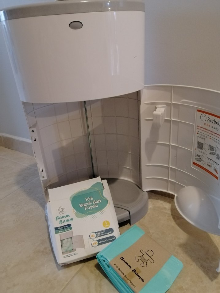 Bebek Bezi Kutusu Pedallı Beyaz - Görsel 4