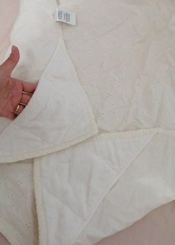 Bebeaulait beyaz Pamuklu Emzirme Örtüsü - Görsel 4