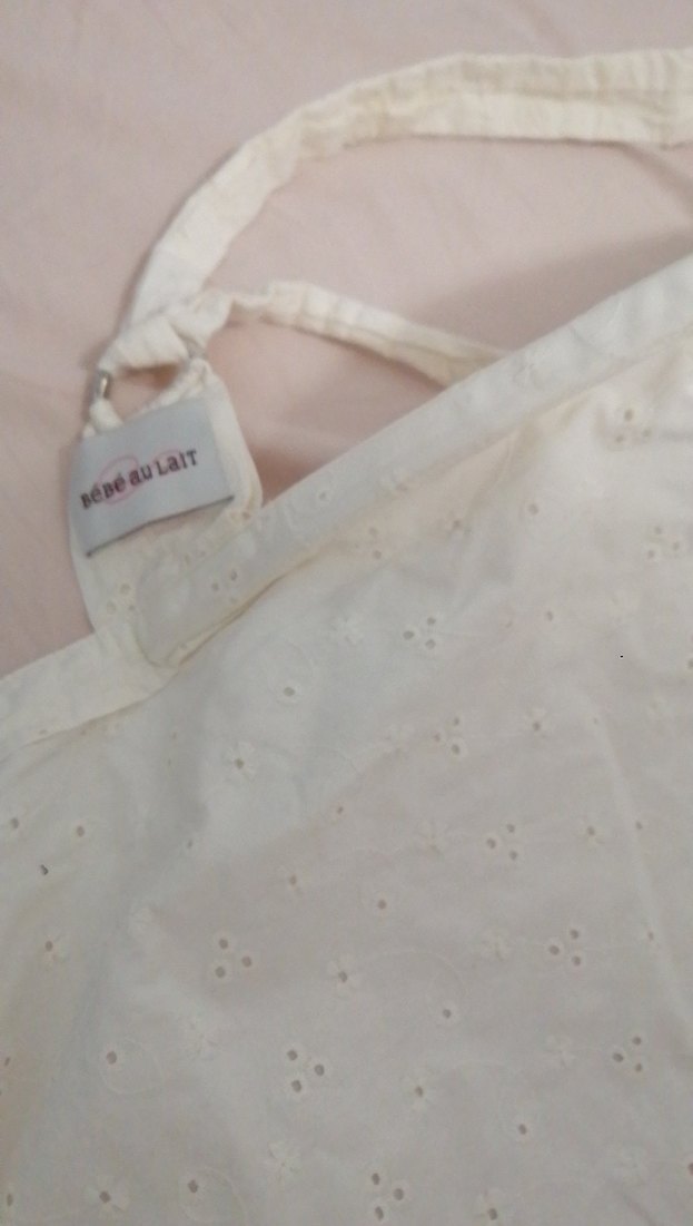 Bebeaulait beyaz Pamuklu Emzirme Örtüsü - Görsel 2