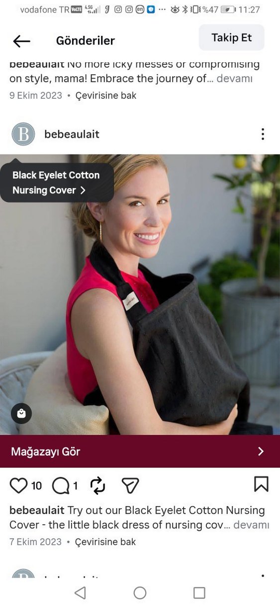 Bebeaulait beyaz Pamuklu Emzirme Örtüsü - Görsel 5