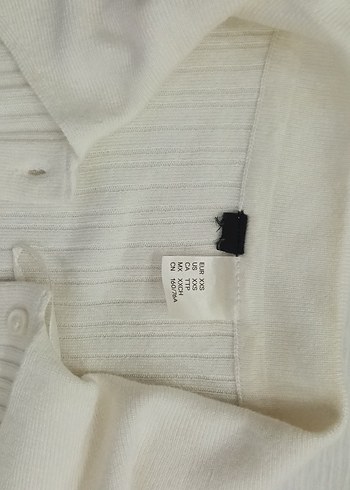 Diğer Düğmeli Beyaz Kısa Kollu Kadın crop Triko