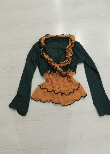 örgü s beden vintage renkli kazak/ bluz