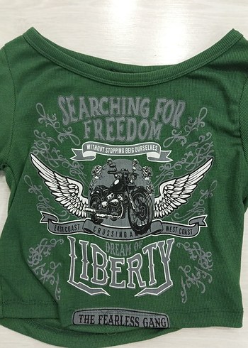 Yeşil ambar s beden crop bluz