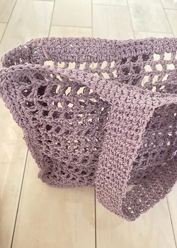 Zara Pastel lila Örgü Kol Çantası
