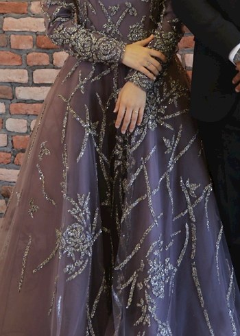 Boncuk İşlemeli Uzun Kollu Henna Elbise - Görsel 2