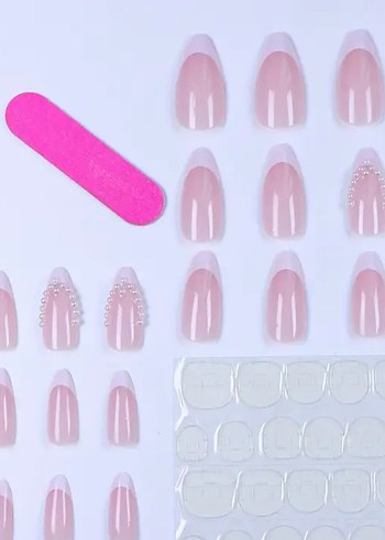 Badem takma tırnak fransız ve süpriz takı - Görsel 4