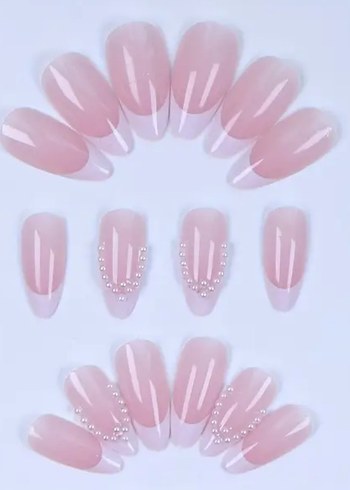 Badem takma tırnak fransız ve süpriz takı - Görsel 3