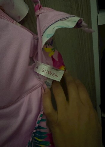 Pembe Fırfırlı Bağlamalı Mayo - Görsel 5