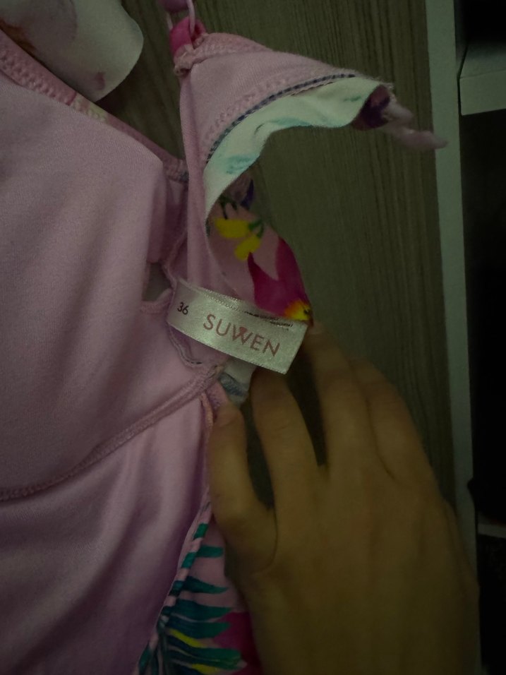 Pembe Fırfırlı Bağlamalı Mayo - Görsel 5