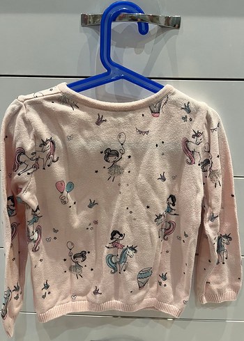 LC Waikiki Kız Çocuk Pembe Baskılı Pamuklu Hırka