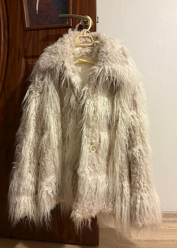 Helmut Lang Bej Midi Boy Kürk Detaylı Mont - Görsel 2