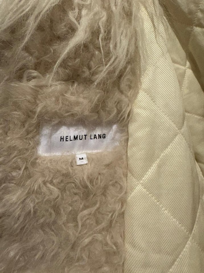 Helmut Lang Bej Midi Boy Kürk Detaylı Mont - Görsel 5