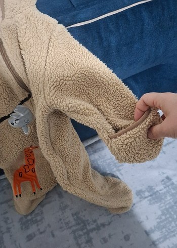 Sevimli Bebek Tulum - Camel Renk, Kürklü - Görsel 5