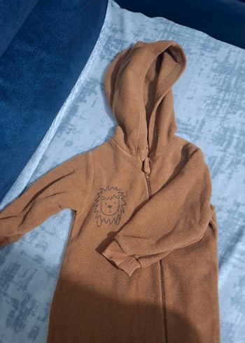 Kahverengi Kapüşonlu Bebek Tulumu - Görsel 4