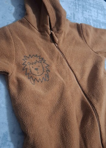 Kahverengi Kapüşonlu Bebek Tulumu - Görsel 2