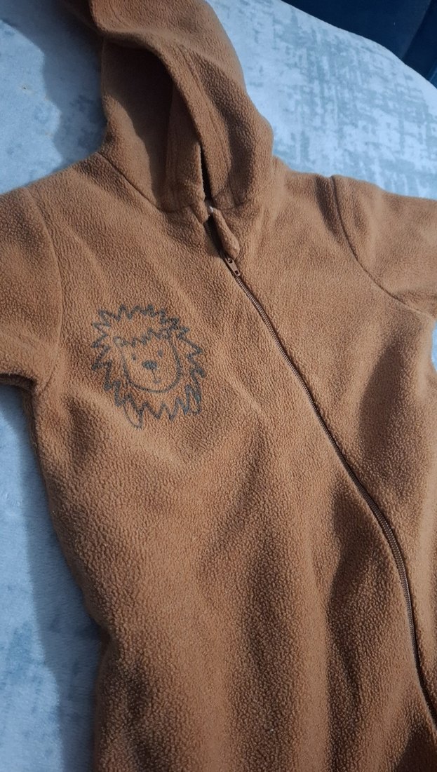 Kahverengi Kapüşonlu Bebek Tulumu - Görsel 2