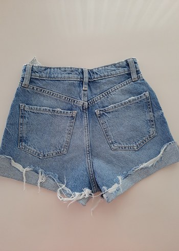 Zara ZARA, Düğmeli Mavi Mini Denim Şort