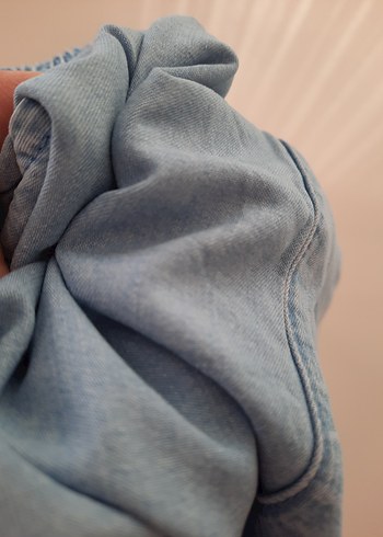 10 Yaş Beden mavi Renk HM, Mavi Loose Fit Mini Denim Şort
