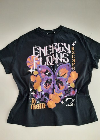 Bershka, Renkli Baskılı Rock Punk Kadın Tişört