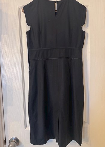 Siyah Kemerli Midi Ofis Elbisesi - Görsel 3