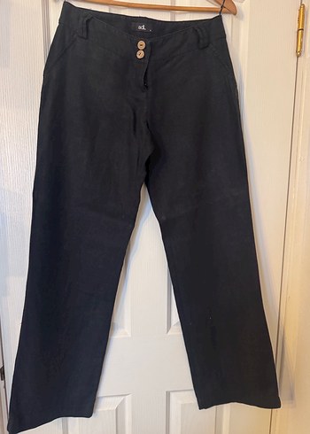 Kısa Kollu Siyah Keten Blazer Ceket ve Pantolon Takım - Görsel 5