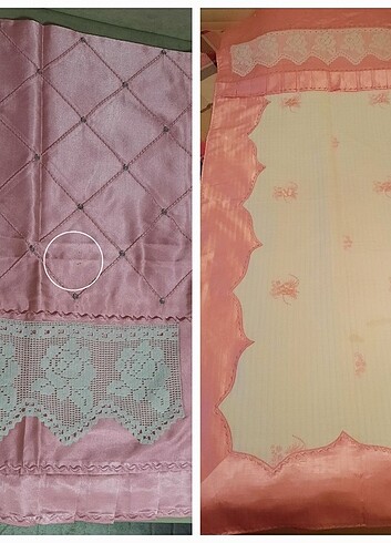 çeyizlik taşlı dantelli pikolu pike takımı - Görsel 8