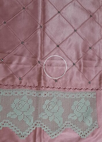 çeyizlik taşlı dantelli pikolu pike takımı - Görsel 9