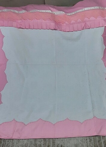 5 parça pamuk saten pikolu dantel pike takımı - Görsel 3