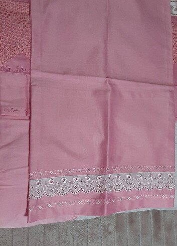 5 parça pamuk saten pikolu dantel pike takımı - Görsel 5