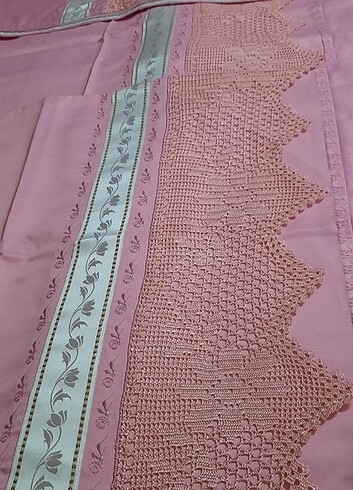 5 parça pamuk saten pikolu dantel pike takımı - Görsel 6