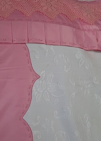 5 parça pamuk saten pikolu dantel pike takımı - Görsel 7