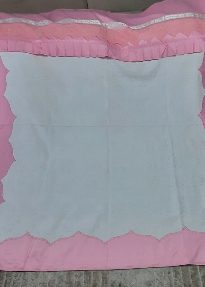 5 parça pamuk saten pikolu dantel pike takımı - Görsel 3