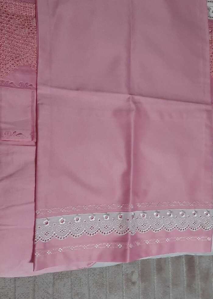 5 parça pamuk saten pikolu dantel pike takımı - Görsel 5