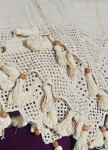 Ara dantelli boncuklu buldan perde - Görsel 7