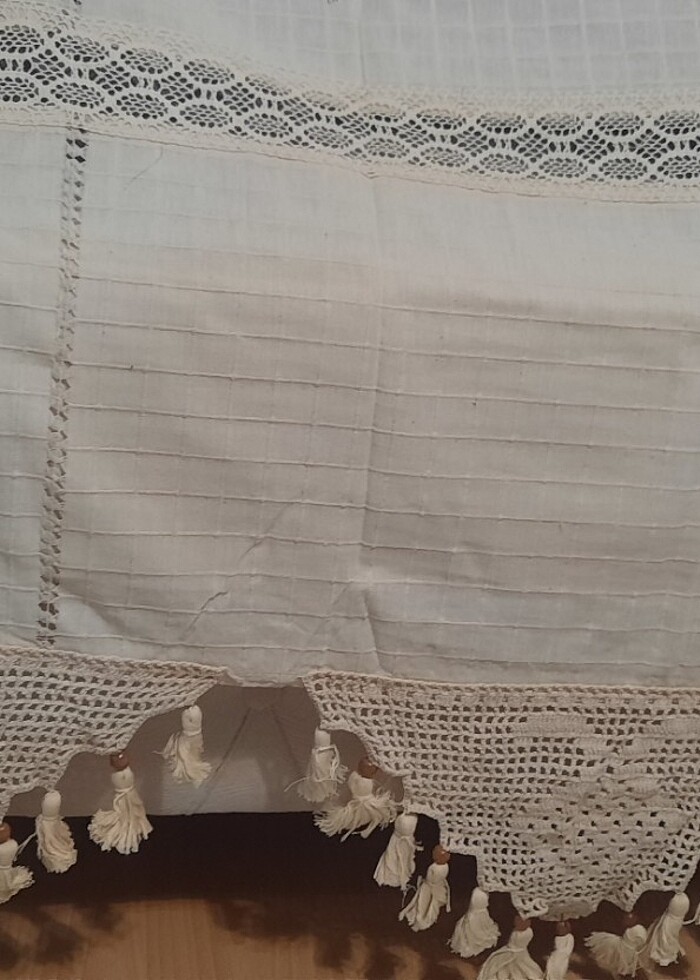 Ara dantelli boncuklu buldan perde - Görsel 4