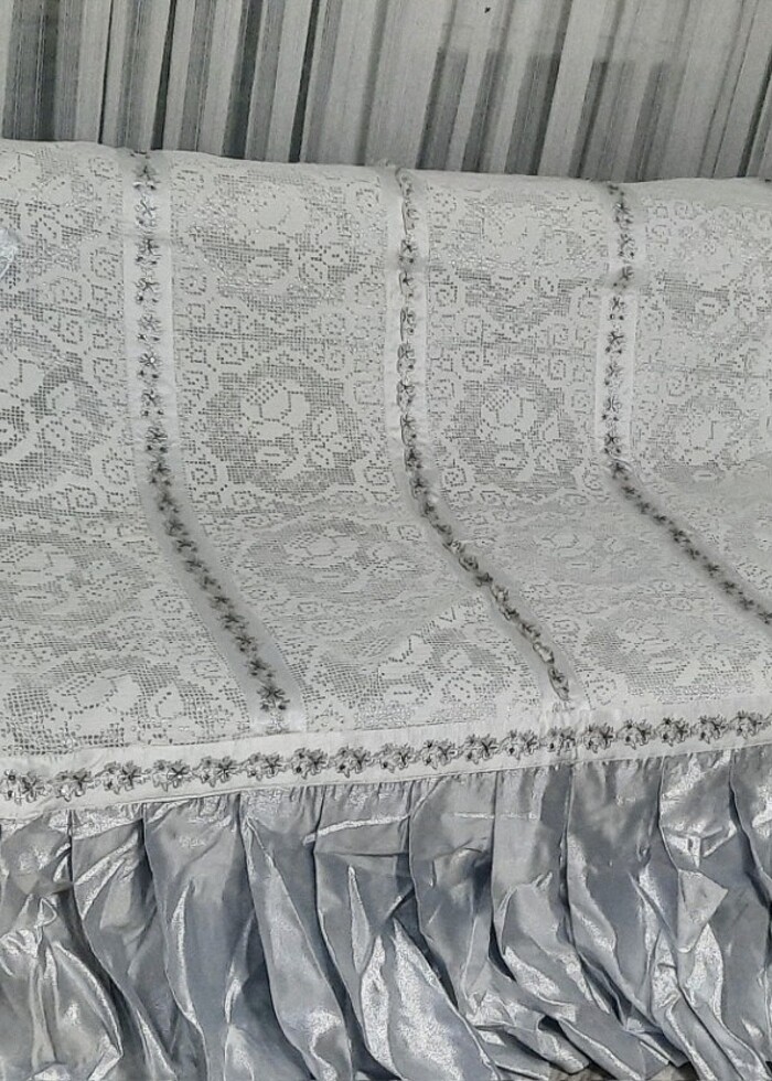 Çeyizlik dantelli yatak örtüsü - Görsel 3