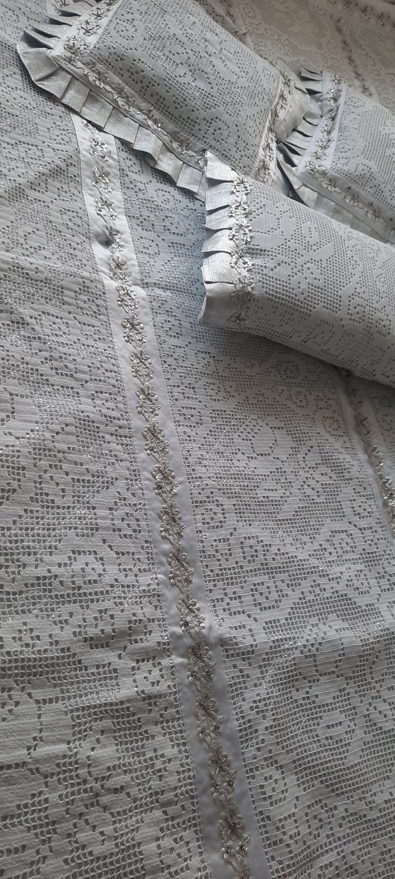 Çeyizlik dantelli yatak örtüsü - Görsel 2