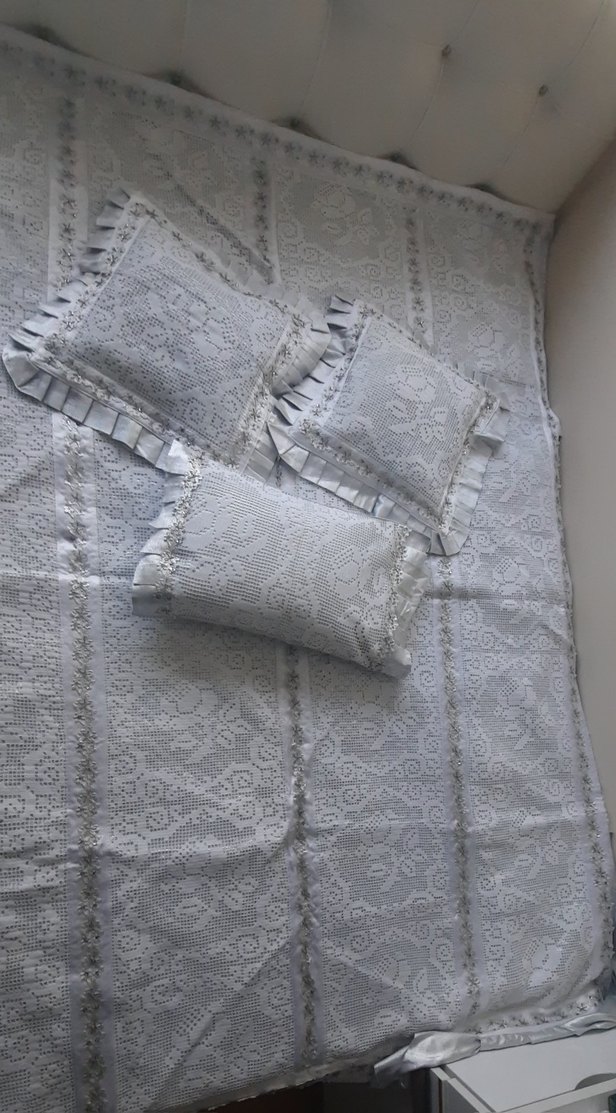 Çeyizlik dantelli yatak örtüsü - Görsel 4