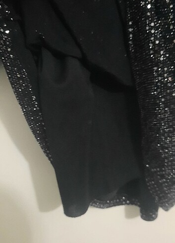 Şık parlak gece elbisesi parlak kısa abiye - Görsel 3