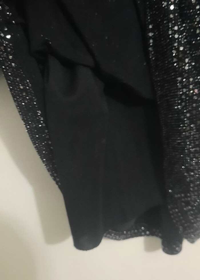 Şık parlak gece elbisesi parlak kısa abiye - Görsel 3