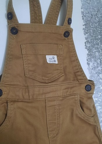Düğmeli Kahverengi Erkek Çocuk Salopet