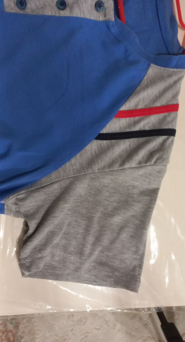 Düğmeli Gri Erkek Tişört - Görsel 2