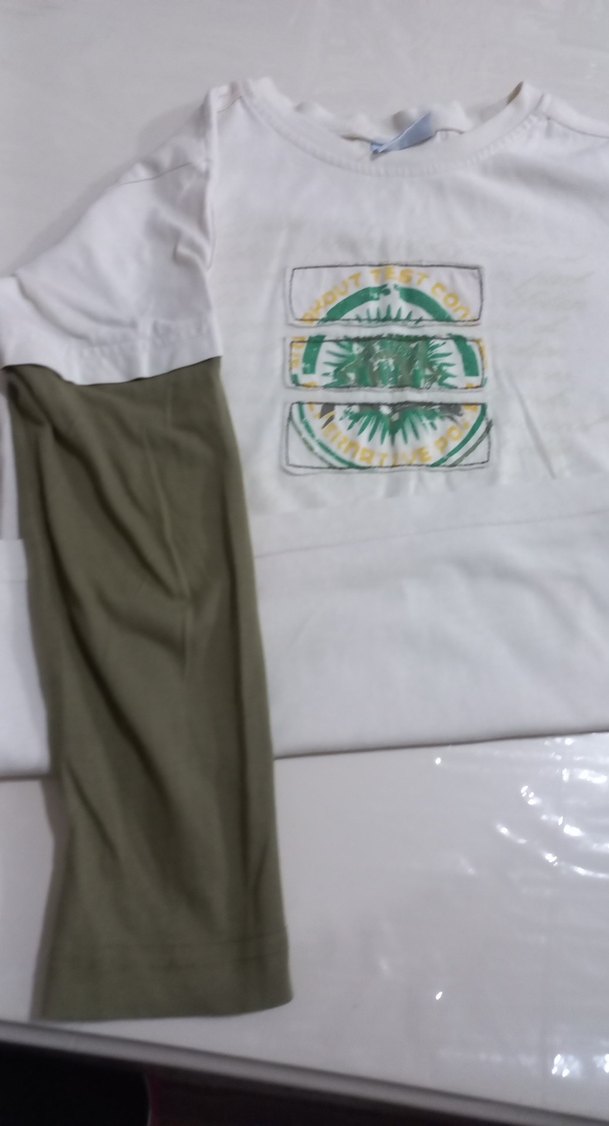 Baskılı Beyaz Erkek Çocuk uzun Kollu Tişört - Görsel 2